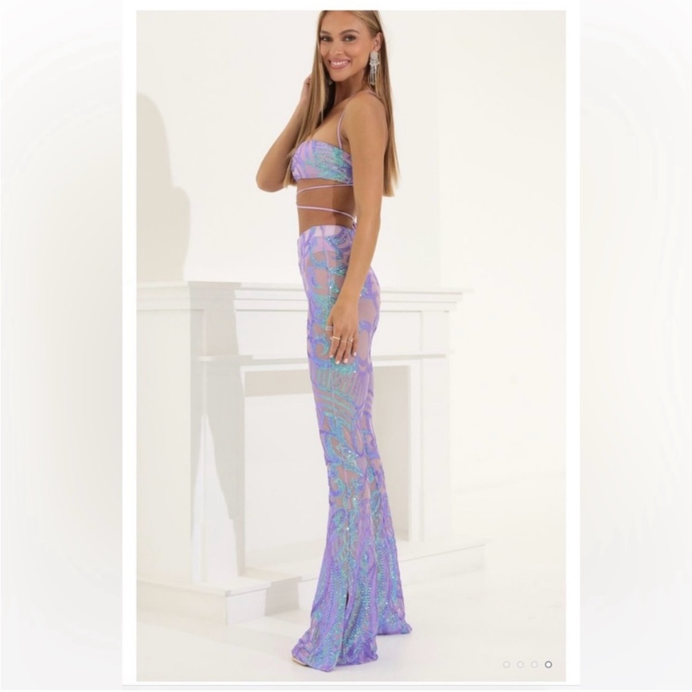 Lucy In The Sky 2 Piece Set in Iridescent Purple